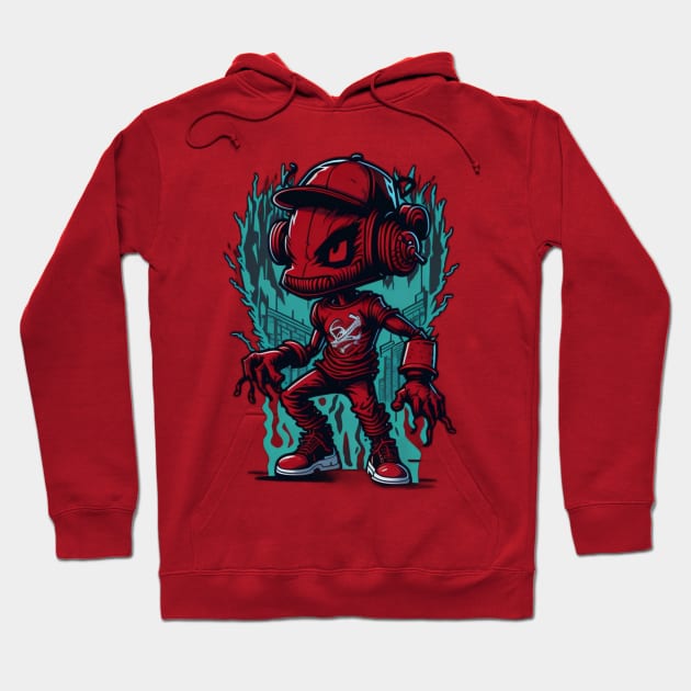 Hip-hop red ants Hoodie by Rizstor